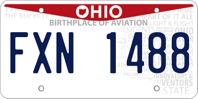 OH license plate FXN1488