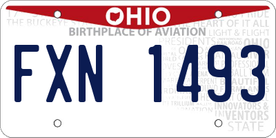 OH license plate FXN1493