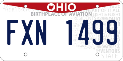 OH license plate FXN1499