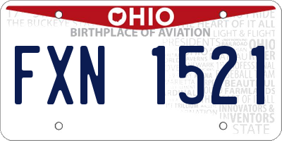 OH license plate FXN1521