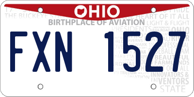 OH license plate FXN1527