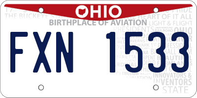 OH license plate FXN1533
