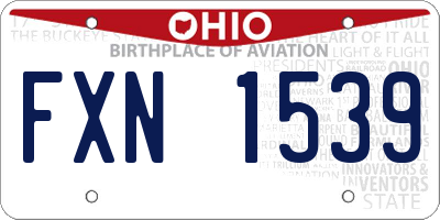 OH license plate FXN1539