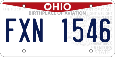 OH license plate FXN1546