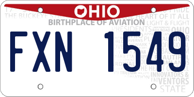 OH license plate FXN1549