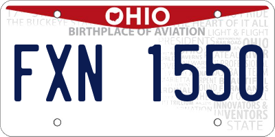 OH license plate FXN1550