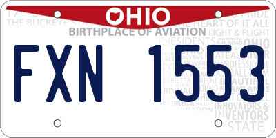 OH license plate FXN1553