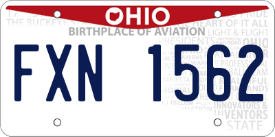 OH license plate FXN1562