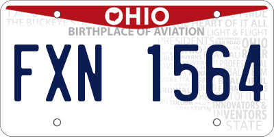 OH license plate FXN1564