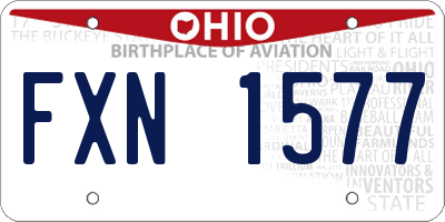 OH license plate FXN1577