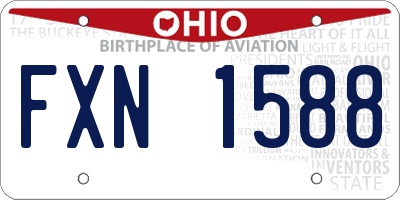OH license plate FXN1588