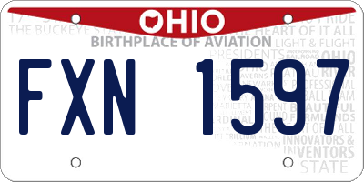 OH license plate FXN1597