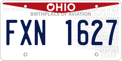 OH license plate FXN1627