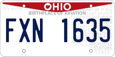 OH license plate FXN1635