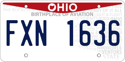 OH license plate FXN1636