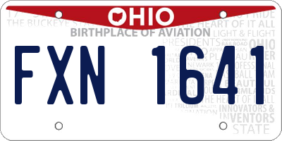 OH license plate FXN1641