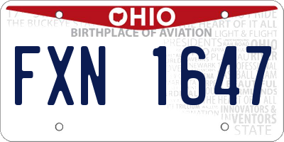 OH license plate FXN1647