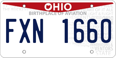 OH license plate FXN1660