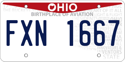 OH license plate FXN1667