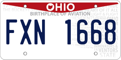 OH license plate FXN1668