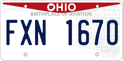 OH license plate FXN1670