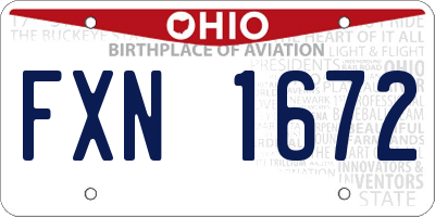 OH license plate FXN1672