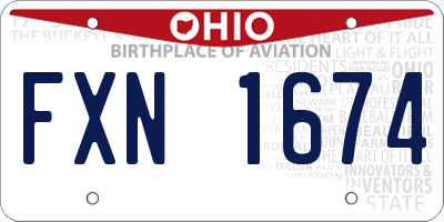OH license plate FXN1674