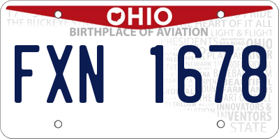 OH license plate FXN1678