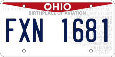OH license plate FXN1681