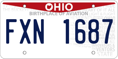 OH license plate FXN1687