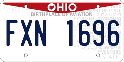 OH license plate FXN1696
