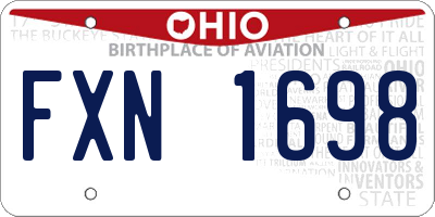 OH license plate FXN1698