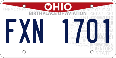 OH license plate FXN1701