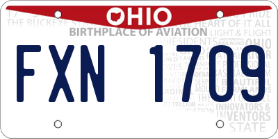 OH license plate FXN1709