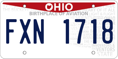 OH license plate FXN1718