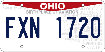 OH license plate FXN1720