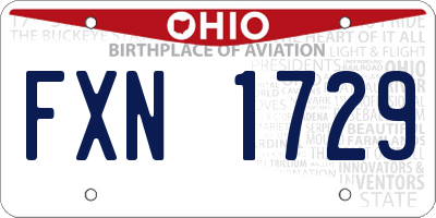 OH license plate FXN1729