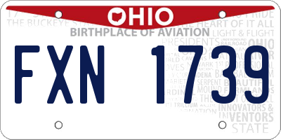 OH license plate FXN1739