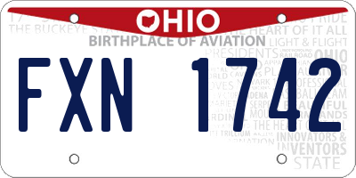 OH license plate FXN1742