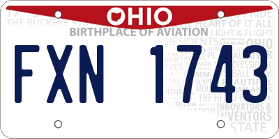 OH license plate FXN1743