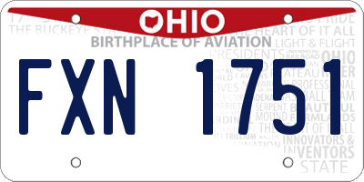 OH license plate FXN1751