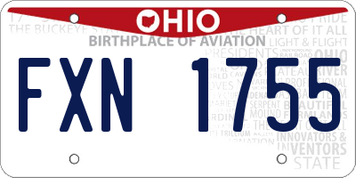 OH license plate FXN1755
