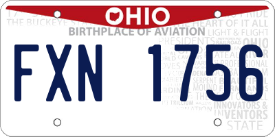 OH license plate FXN1756