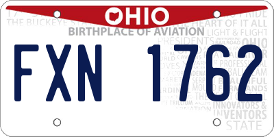OH license plate FXN1762