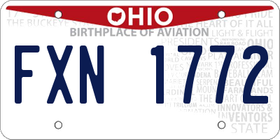 OH license plate FXN1772