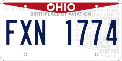 OH license plate FXN1774