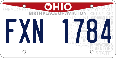 OH license plate FXN1784