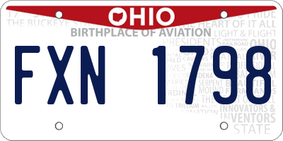 OH license plate FXN1798