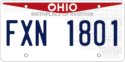 OH license plate FXN1801