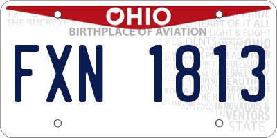 OH license plate FXN1813